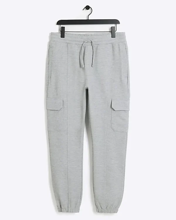 Grey slim fit smart cargo joggers