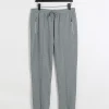 Grey slim fit smart herringbone joggers