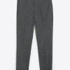 Grey slim fit textured smart trousers