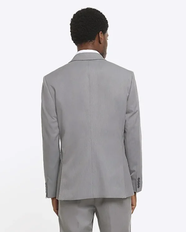 Grey Slim fit Twill Suit Jacket