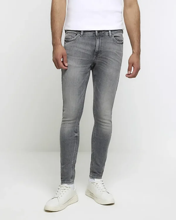 Grey spray on super skinny fit jeans