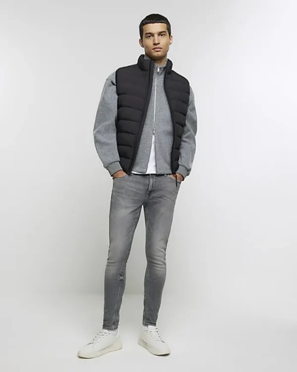 Grey spray on super skinny fit jeans