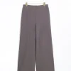 Grey stitched wide leg trousers