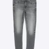 Grey super skinny spray on faded jeans