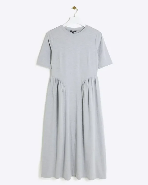 Grey t-shirt midi dress