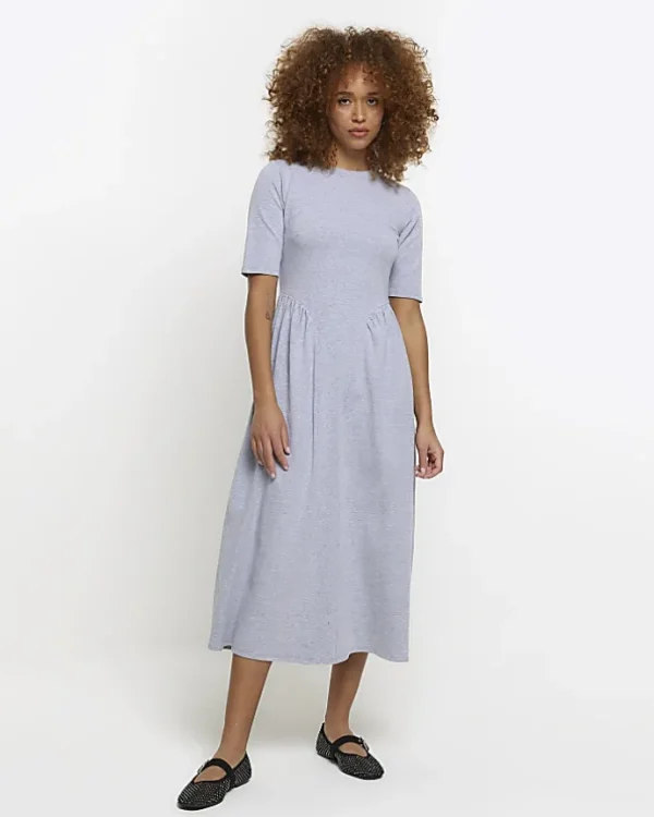 Grey t-shirt midi dress