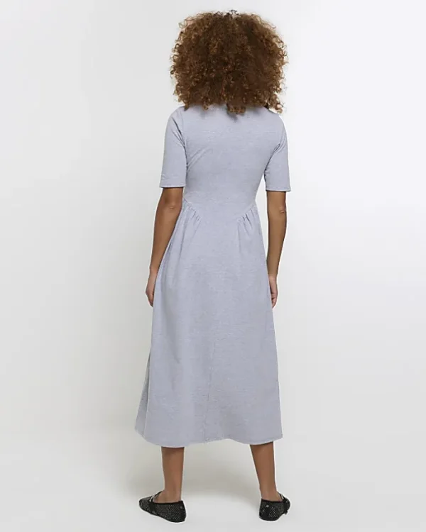 Grey t-shirt midi dress