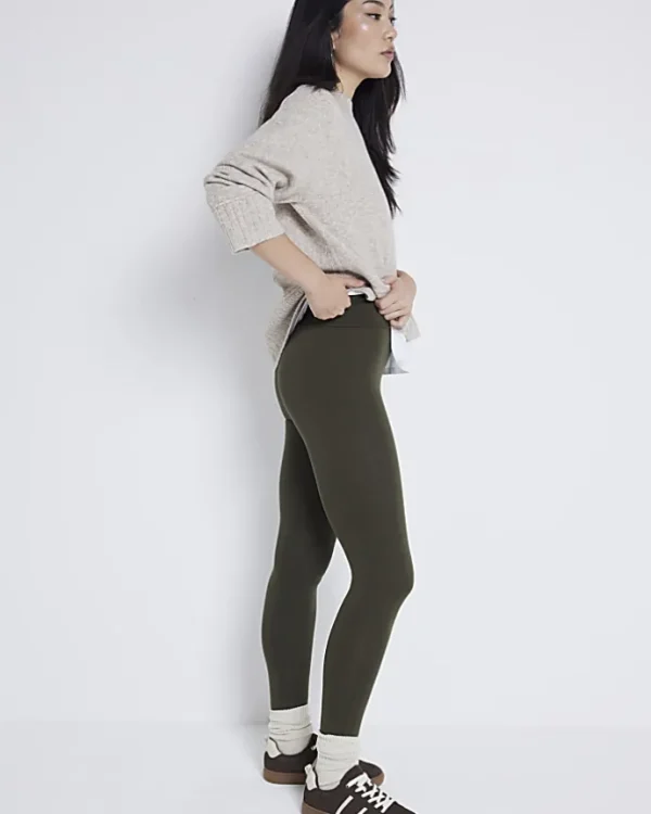 Khaki high waisted leggings