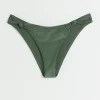 Khaki low rise knot bikini botoms