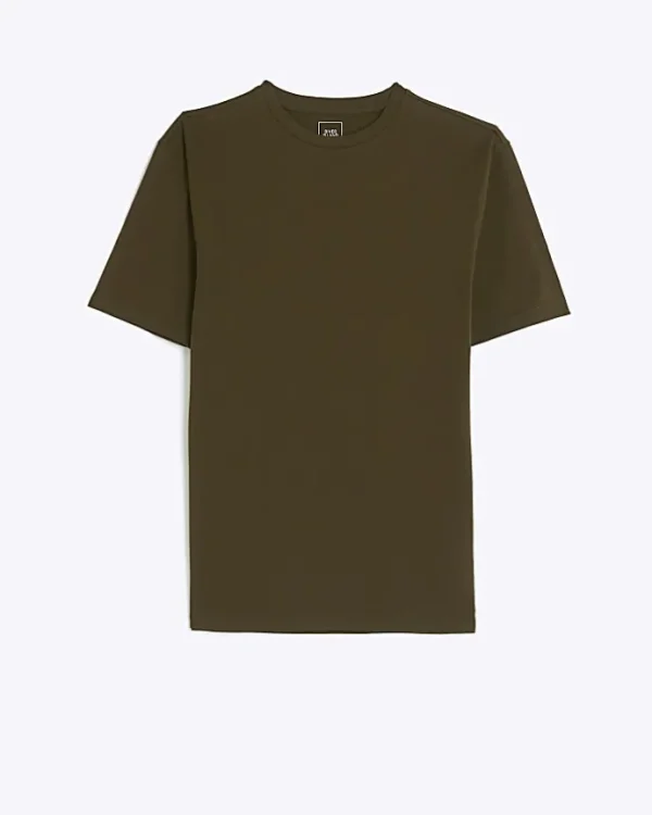 Khaki muscle fit t-shirt