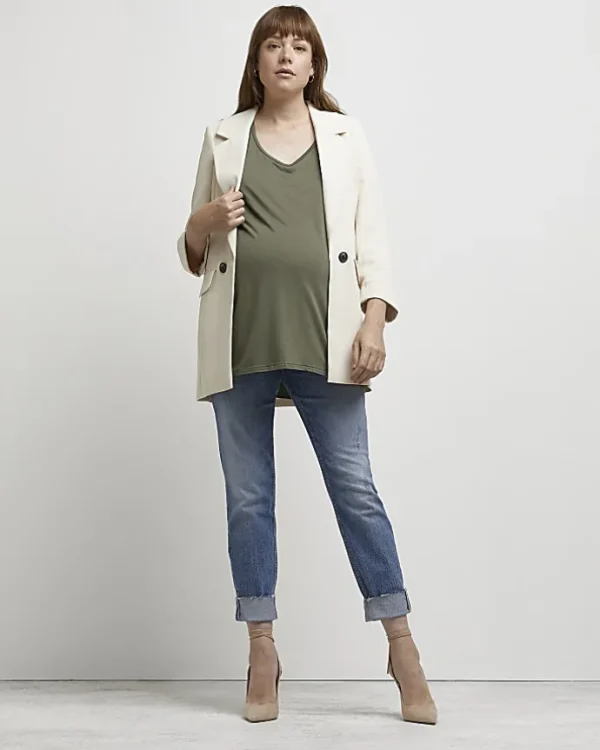 Khaki nursing maternity t-shirt multipack