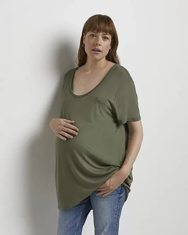 Khaki nursing maternity t-shirt multipack