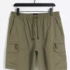 Khaki regular fit cargo shorts