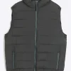 Khaki regular fit padded gilet