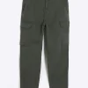 Khaki regular fit utility cargo trousers