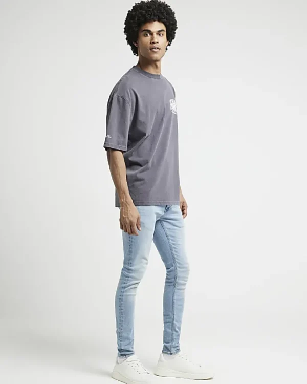 Light Blue Spray On Skinny Jeans