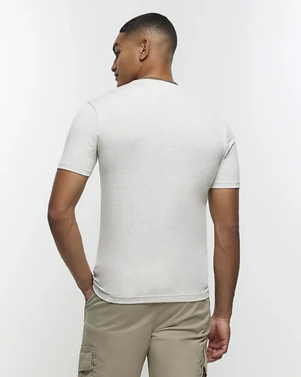 Light grey muscle fit t-shirt