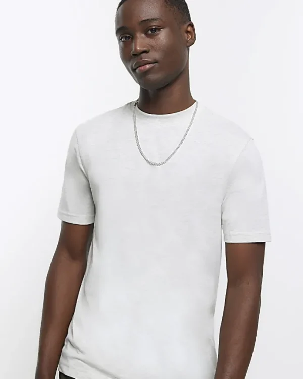 Light grey slim fit t-shirt