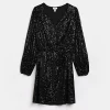 Maternity black sequin mini dress