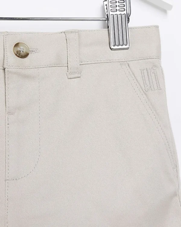 Mini Boys Beige Stretch Chino Shorts