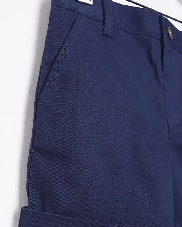 Mini Boys Navy Stretch Chino Shorts