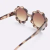 Mini girls brown tortoise flower sunglasses