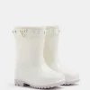 Mini girls cream RI heart pearl wellie boots