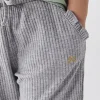 Mini girls grey rib wide leg joggers