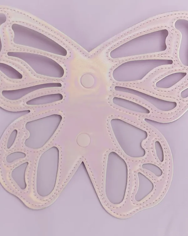 Mini Girls Lilac Butterfly Frill Swimsuit