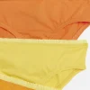 Mini girls orange frill briefs 6 pack