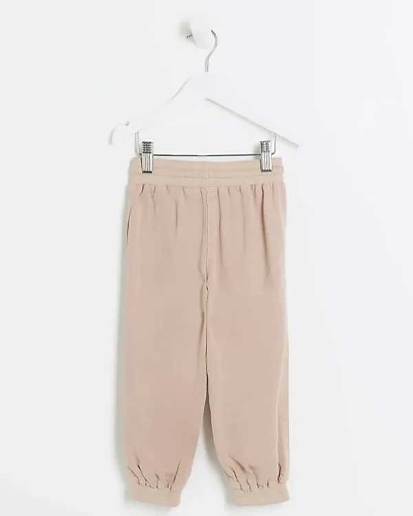 Mini girls pink lyocell cuffed joggers