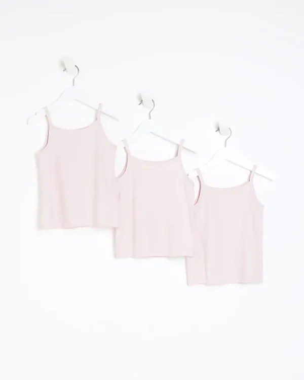 Mini girls pink vests 3 pack