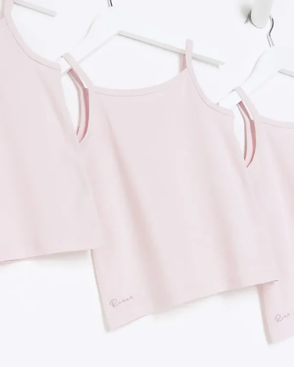 Mini girls pink vests 3 pack