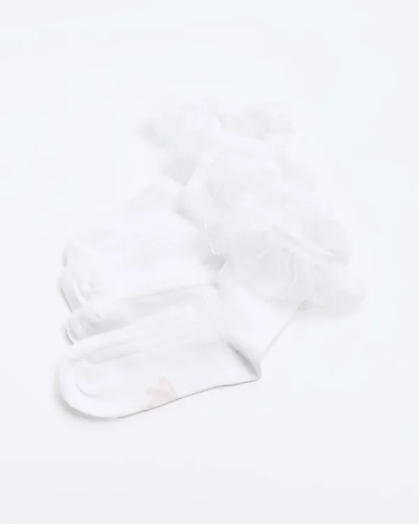 Mini girls white frill socks 2 pack