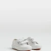 Mini girls white superga velcro shoes