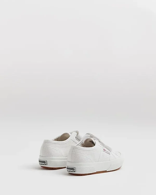 Mini girls white superga velcro shoes