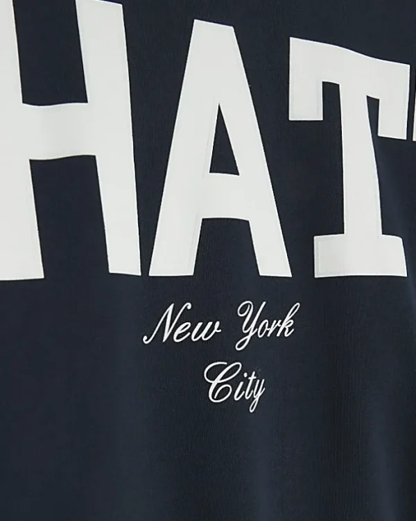 Navy Manhattan graphic sweatshirt