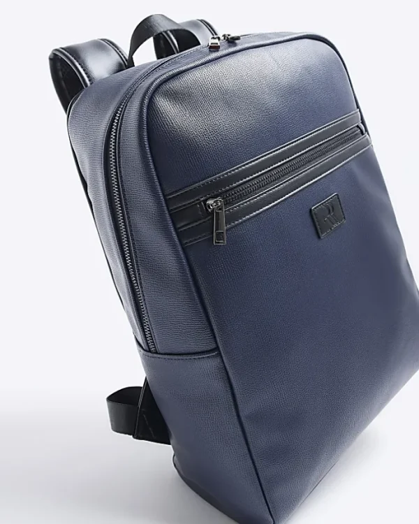 Navy pebbled rucksack