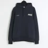 Navy regular fit embossed graphic hoodie