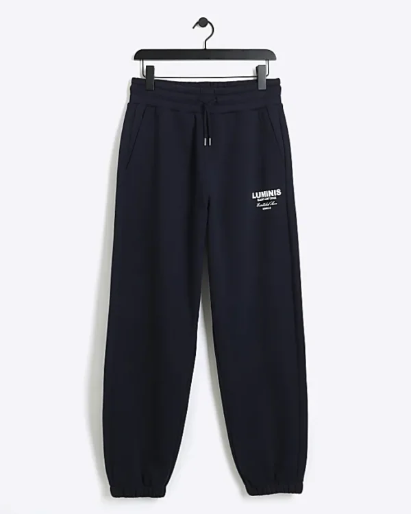 Navy Regular Fit Graphic tracksuit Joggers