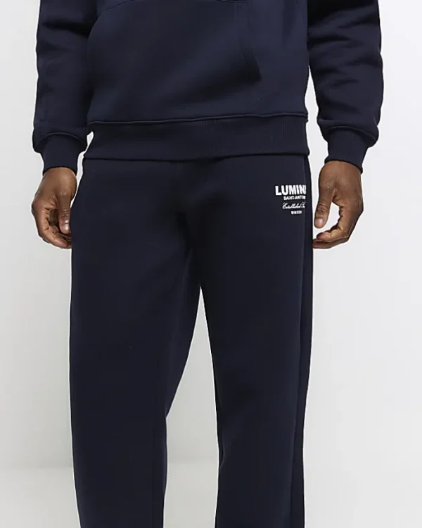 Navy Regular Fit Graphic tracksuit Joggers