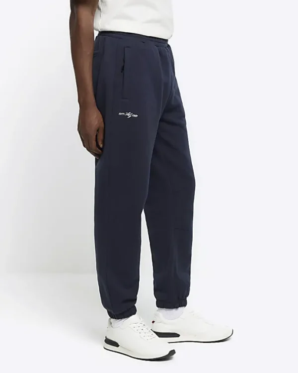 Navy regular fit joggers