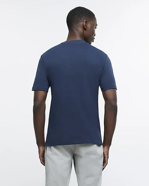 Navy RI studio slim fit t-shirt