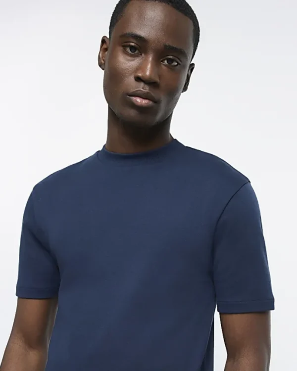 Navy RI studio slim fit t-shirt