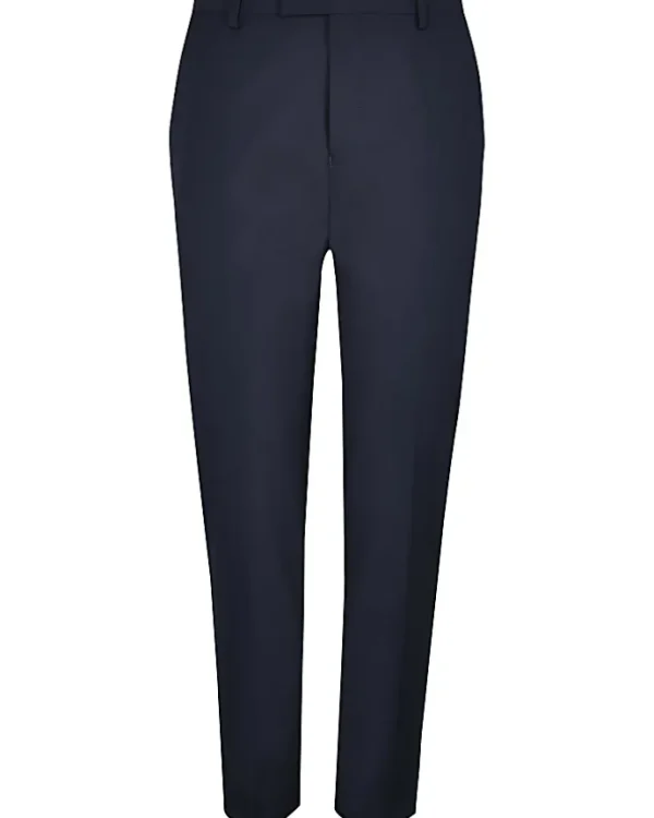 Navy skinny fit twill suit trousers