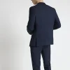 Navy skinny fit twill suit jacket