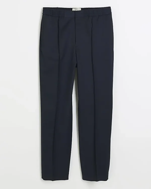 Navy slim fit smart joggers