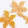 Orange Flower Drop Earrings