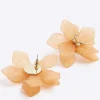 Orange Flower Stud Earrings