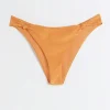 Orange low rise knot bikini bottoms